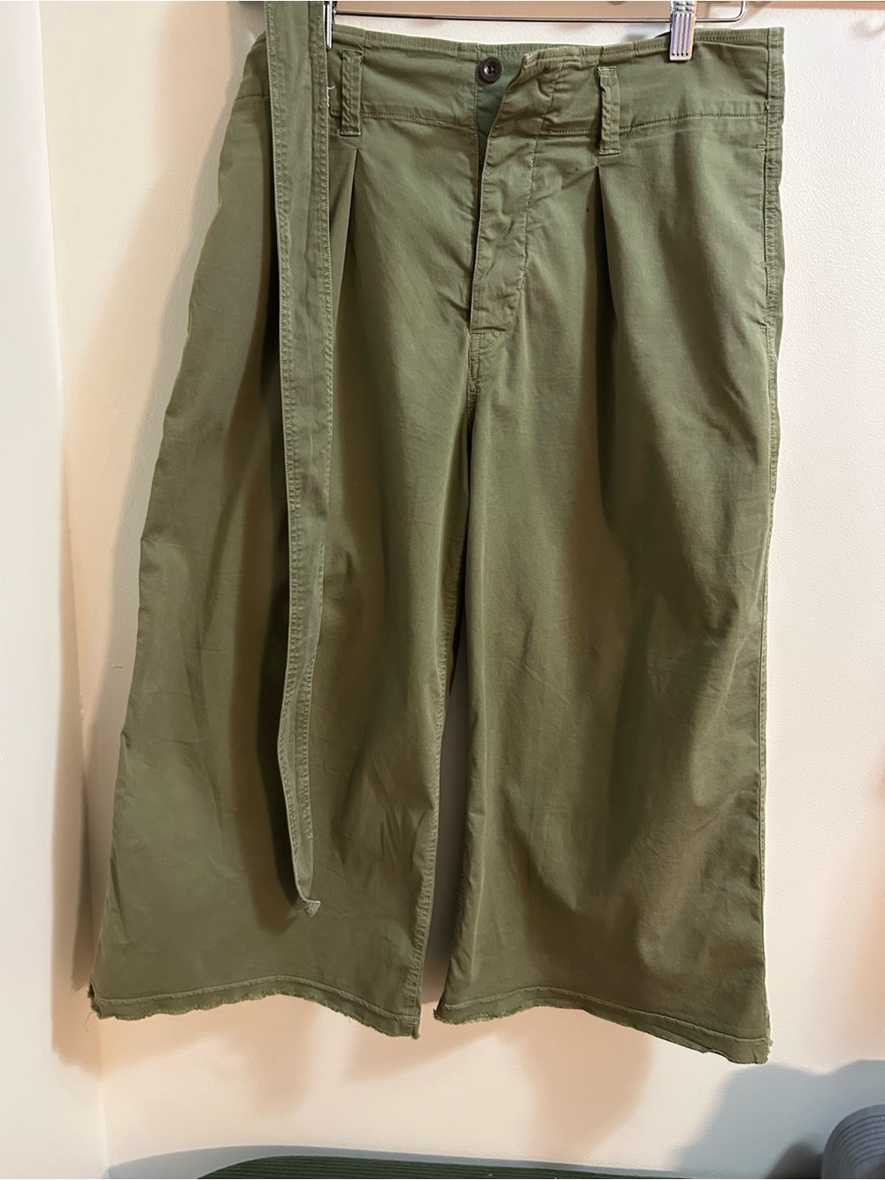Nili Lotan NI Issue 2609988 Wide Leg Crop Army Green Pants SIZE 6 - Picture 5 of 9